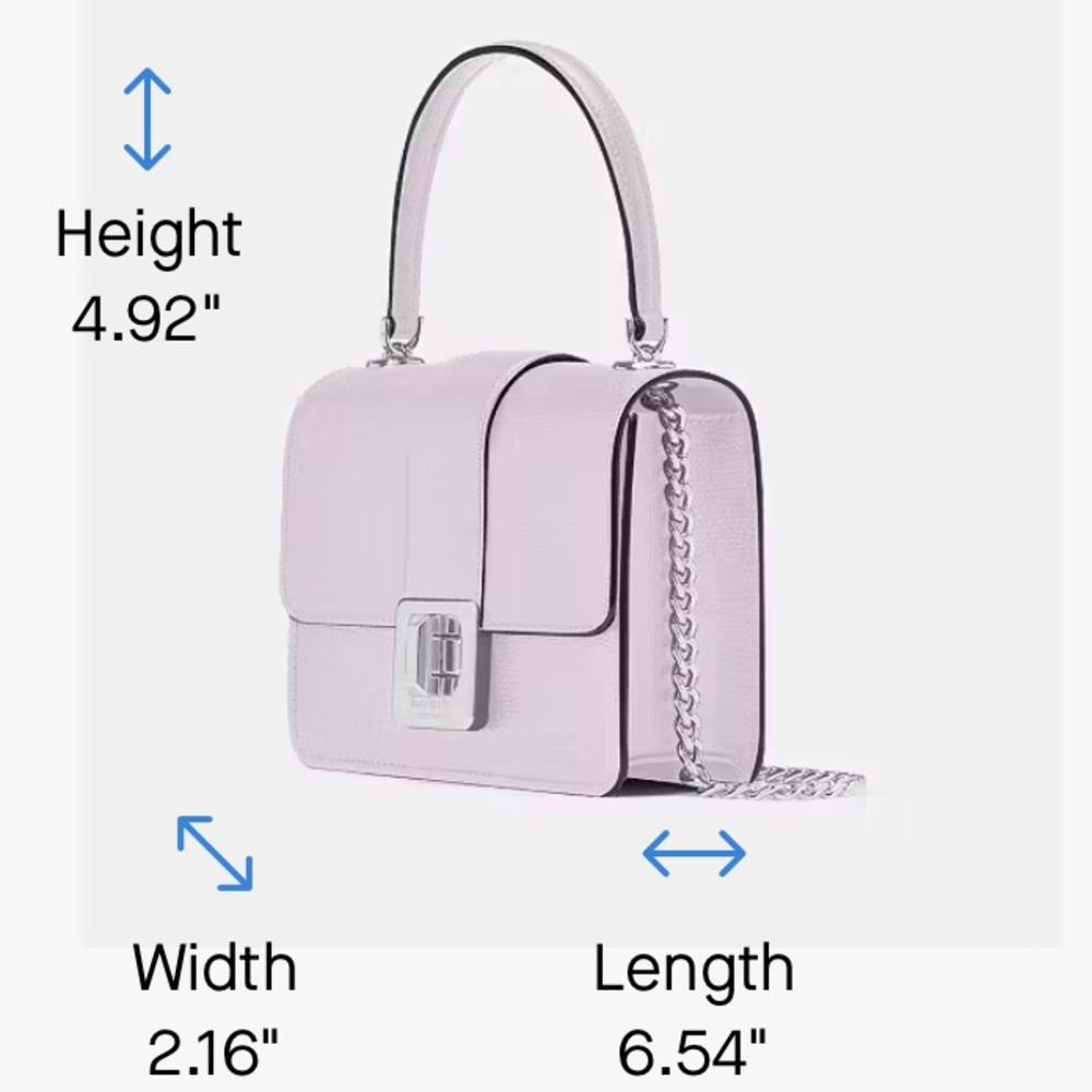 Kate Spade Phoebe Turnlock Mini Flap Crossbody Bag in Color Light Frozen Lilac - Picture 5 of 5